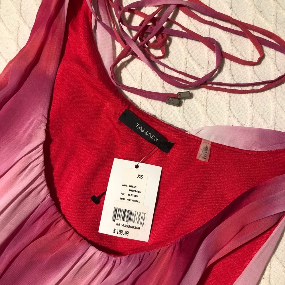 Fuchsia pastel chiffon flowing dress - Picture 4 of 6